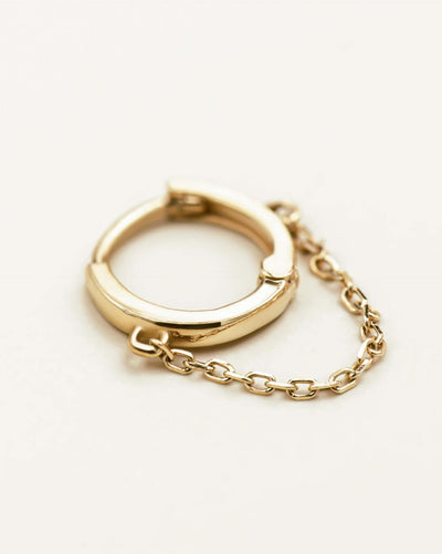 14k Gold Chain Huggie Earrings | Assolari