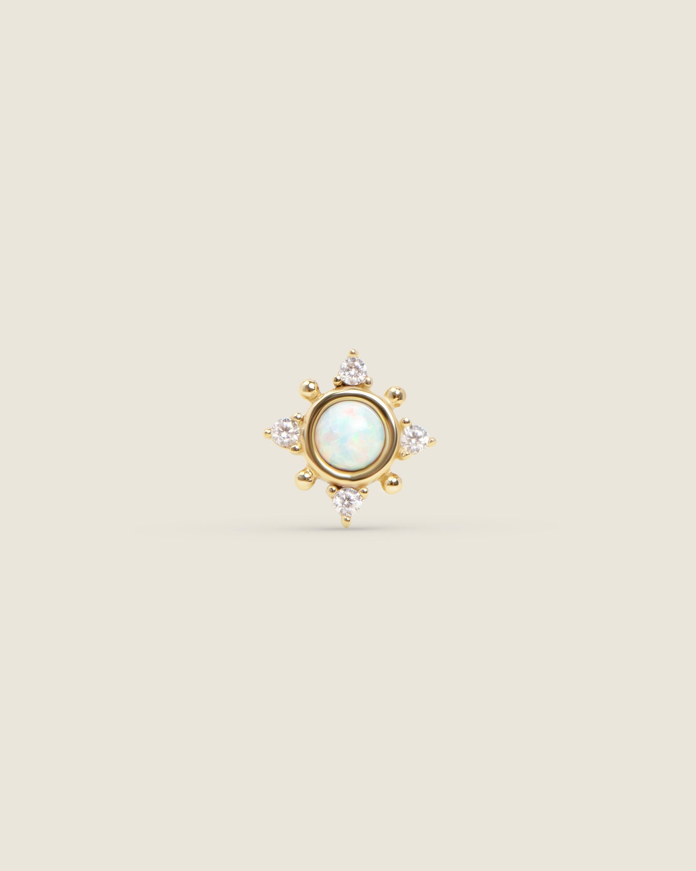 Tessa - 14k Gold Opal Sun Flat Back Earring