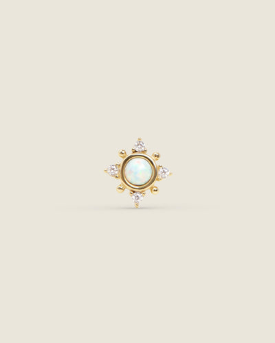Tessa - 14k Gold Opal Sun Flat Back Earring