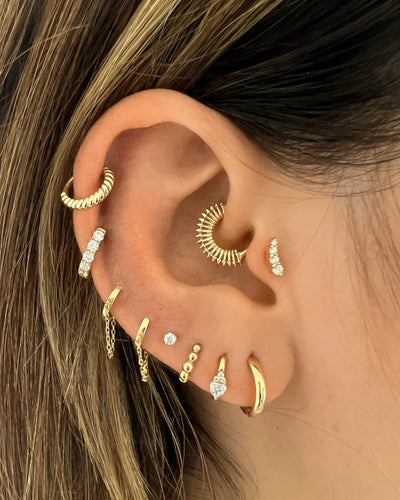 Darcy - 18k Gold Chunky Crystal Huggie Earring