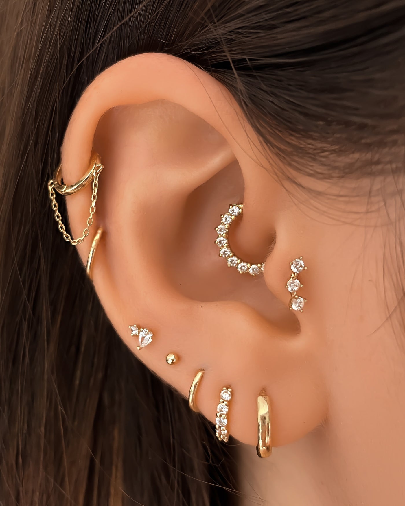 Luana - 14k Gold Thin Huggie Earring