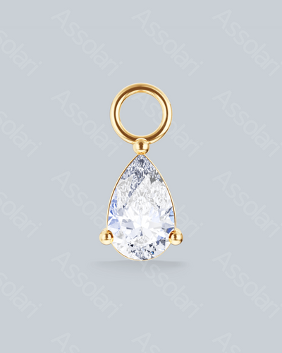 Celeste - 14k Gold Tear Drop Moissanite Earring Charm