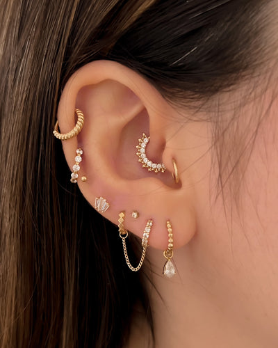 Molly - 14k Gold Spike Crystal Daith Earring