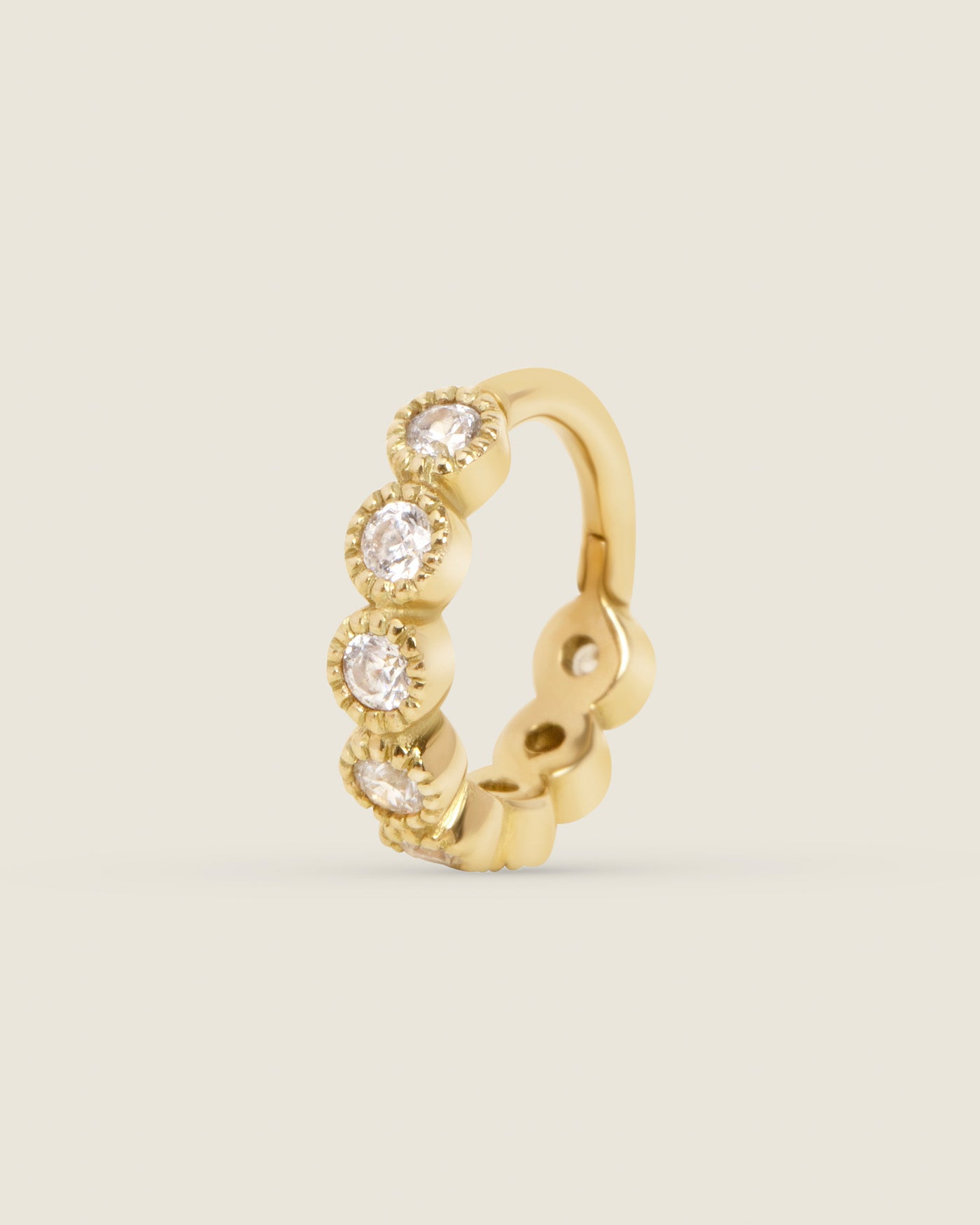 Joanna - 18k Gold Detailed Crystal Huggie Earring