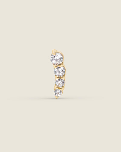 Lilly - 3mm 18k Gold Pod Crystals Flat Back Earring