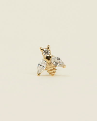 Marissa - 14k Gold Bee Flat Back Earring