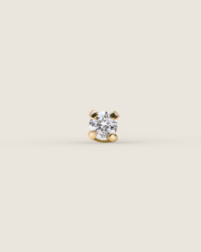 Satine - 18k Gold Genuine Diamond Flat Back Earring