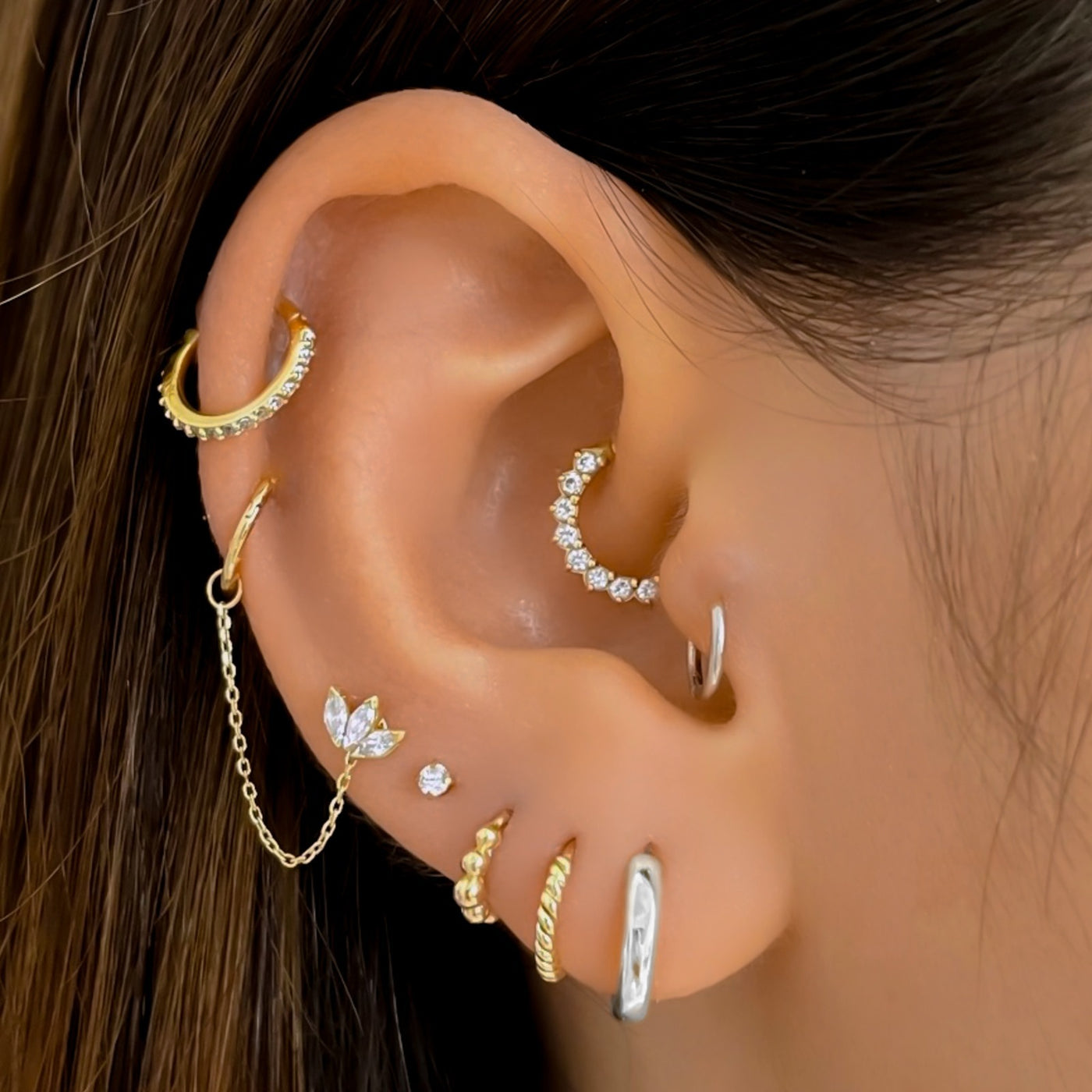 Sarah - 14k White Gold Everyday Huggie Earring