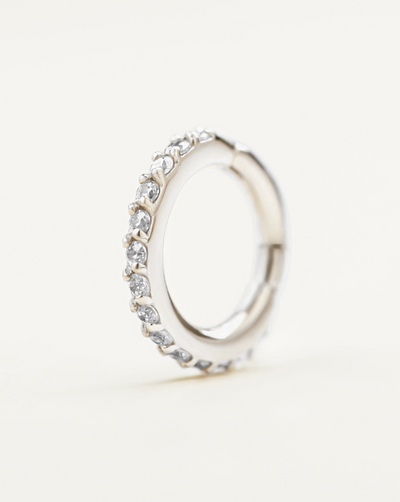 Kate - 18k White Gold Crystal Hoop Earring