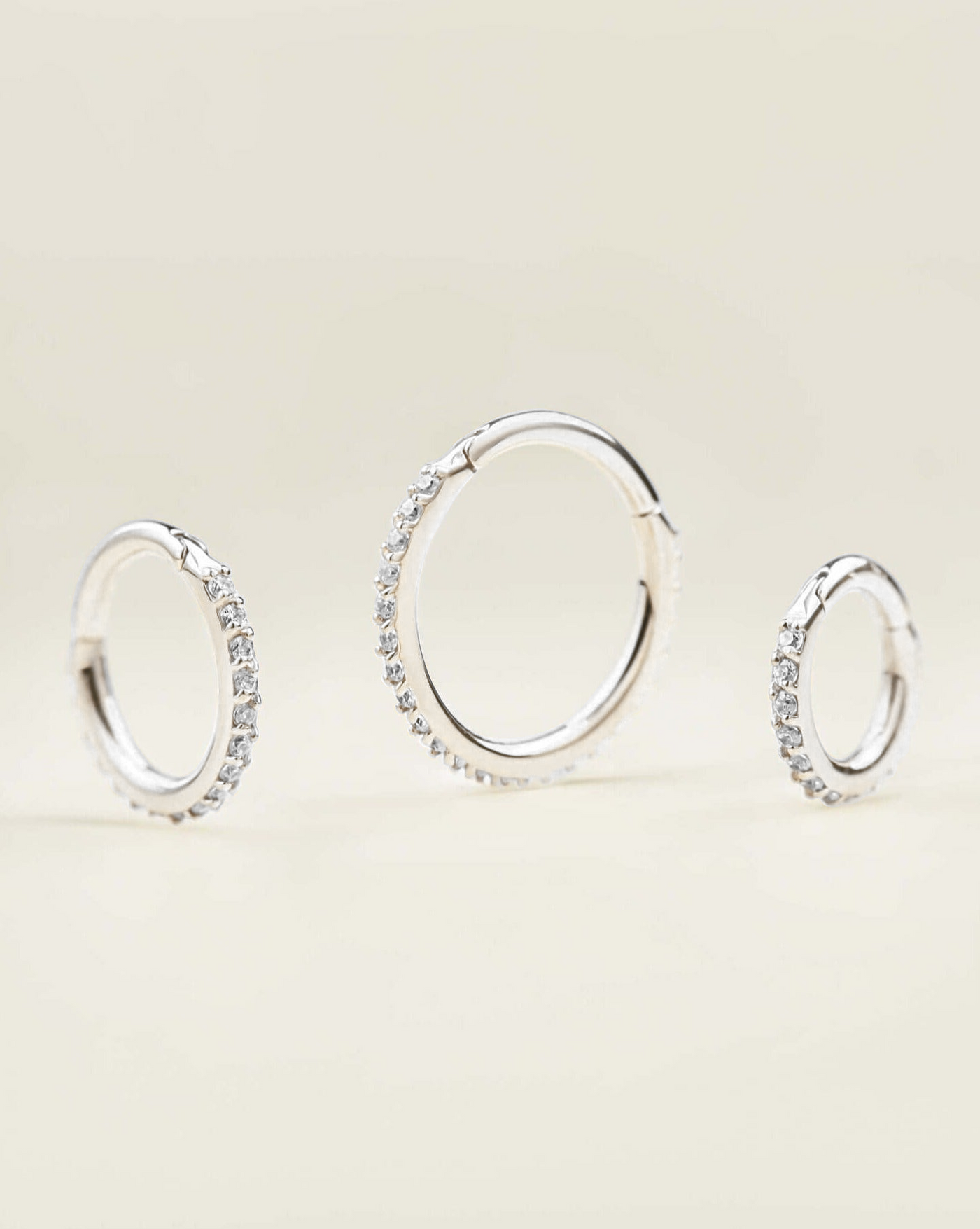 Kate - 18k White Gold Crystal Hoop Earring