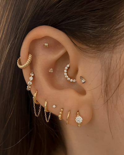 Brunna - 18k Gold Crystal Daith Earring