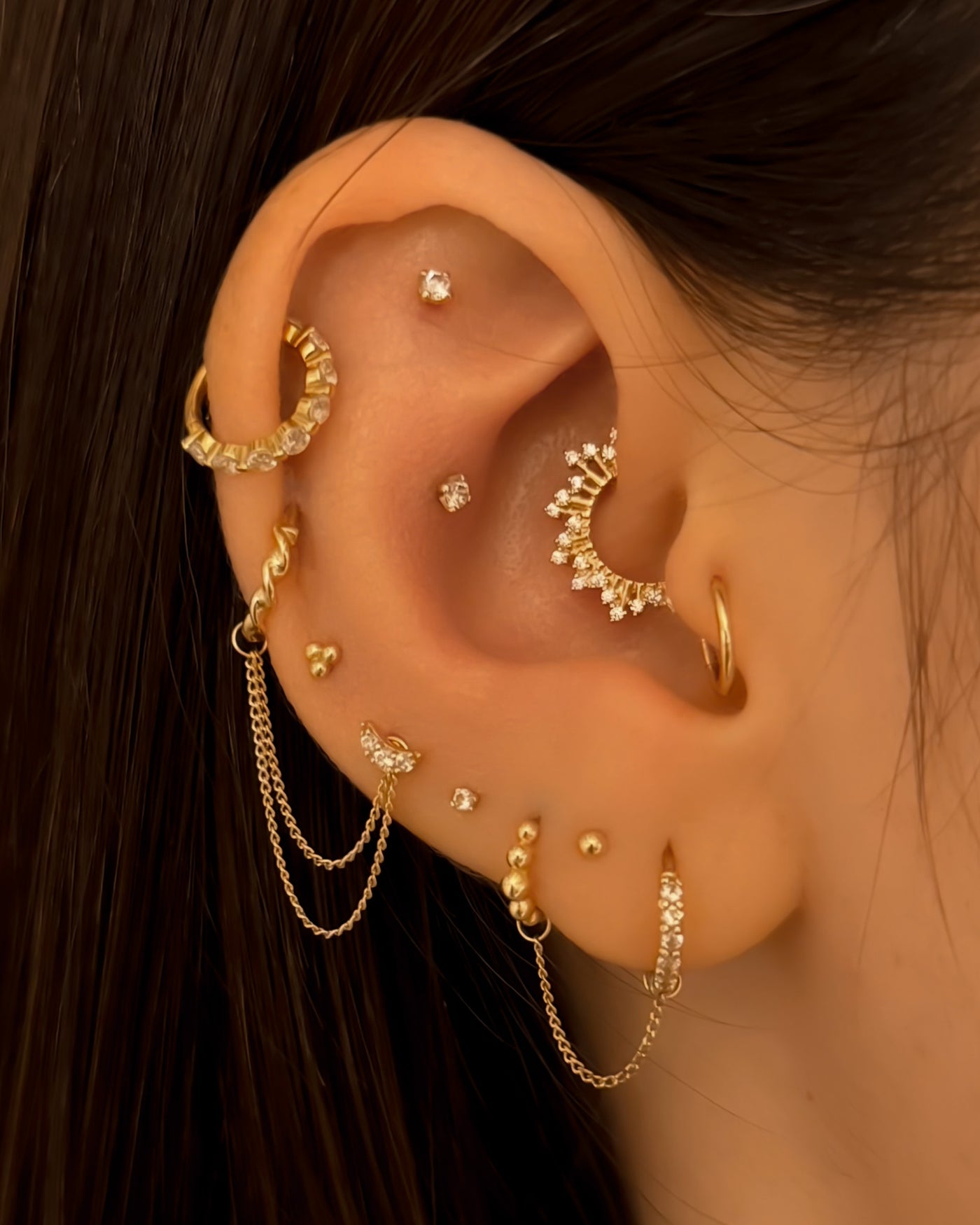 Feyre - 14k Gold Night Sky Daith Earring