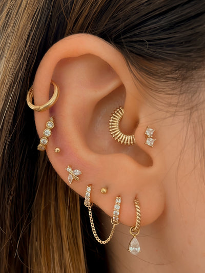 Marissa - 14k Gold Bee Flat Back Earring