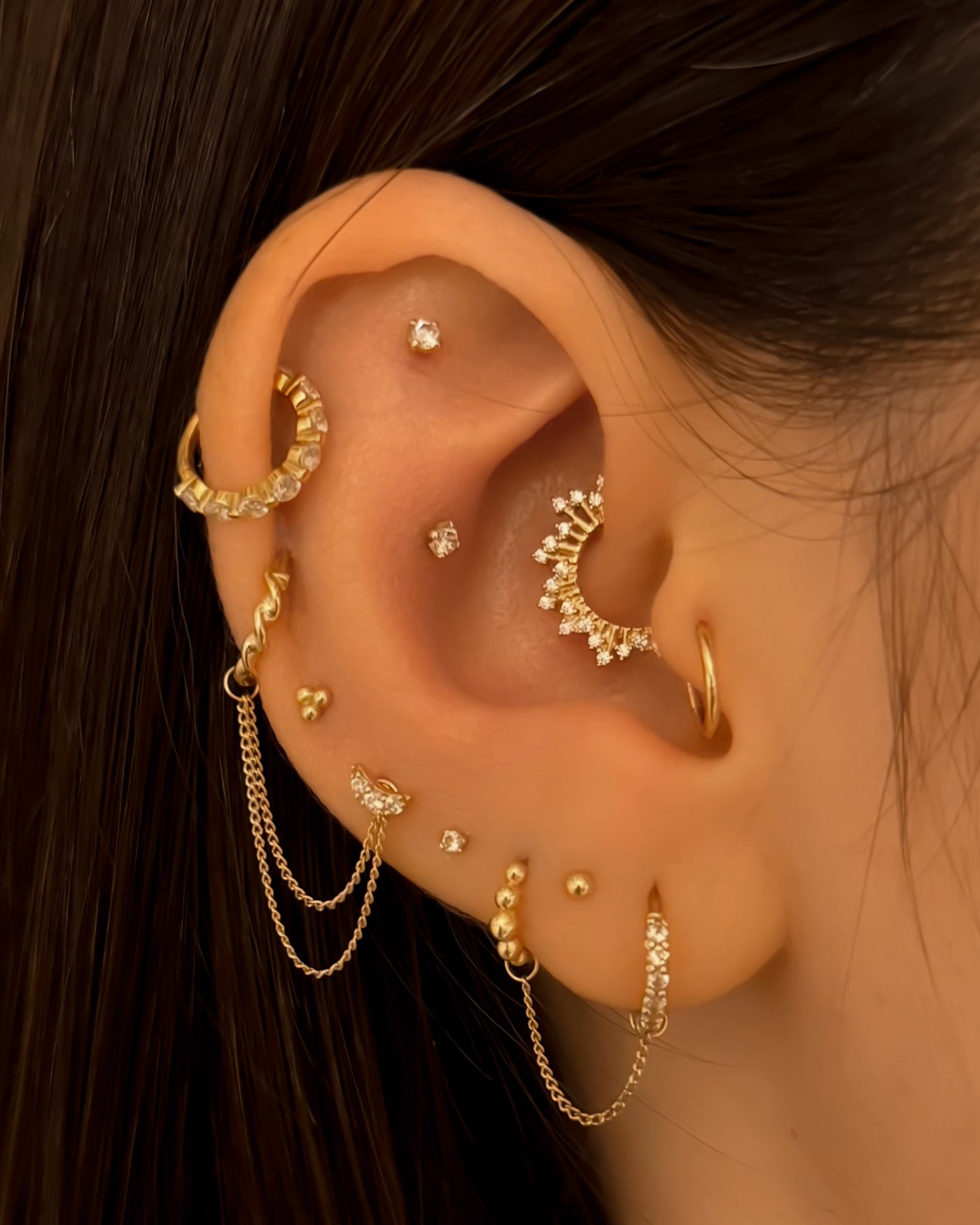 Flat Helix Ear Piercing 16g Forward Helix Earring, Tragus