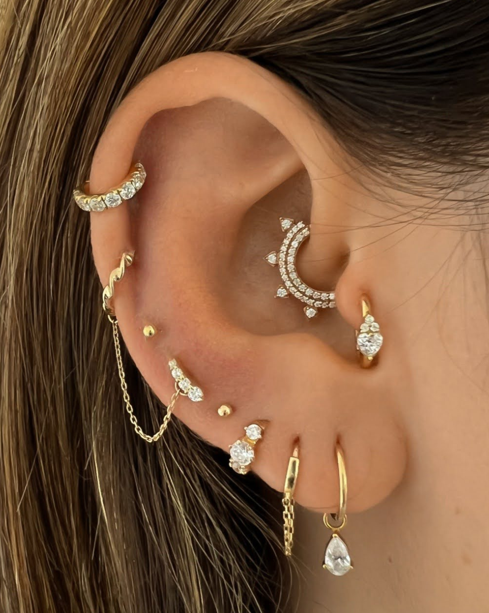 Anastasia 14k Gold Spike Daith Jewelry