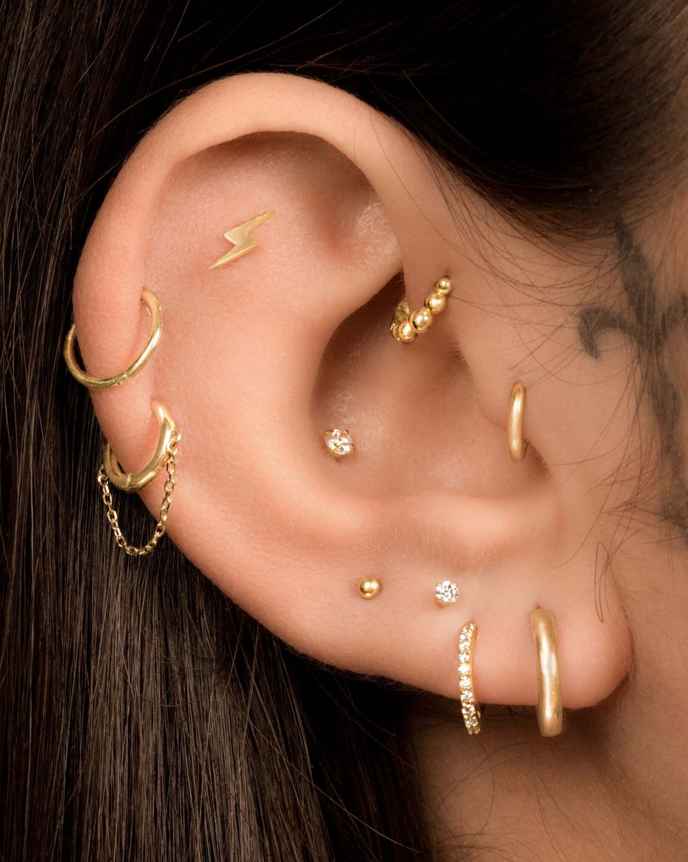18k Gold Tiny Ball Flat Back Earrings | Assolari