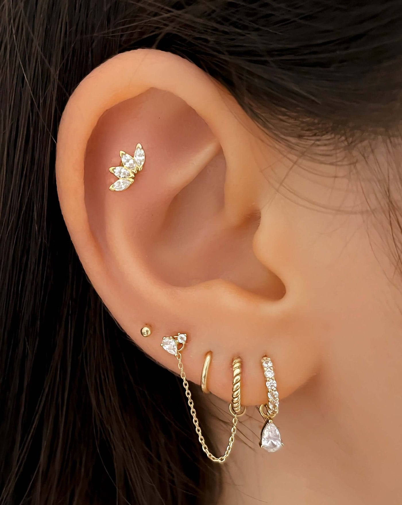 14k Gold Twisted Huggie Earrings | Assolari