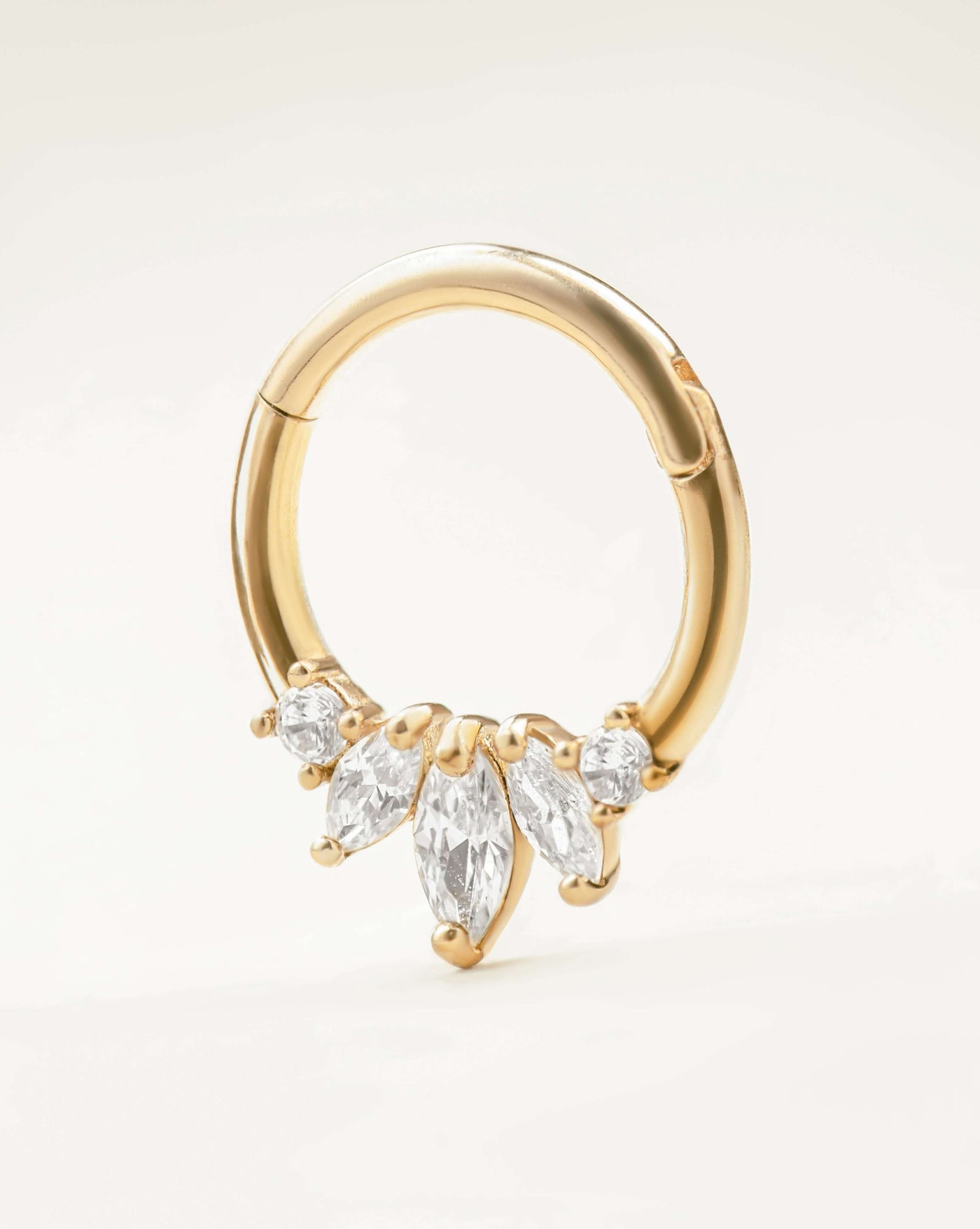 14k Gold Three Marquises Daith Jewelry | Assolari