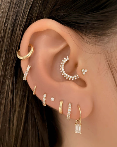 18k Gold Baguette Earring Charms | Assolari