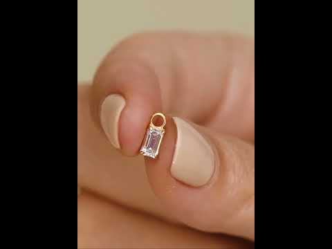 Rose - 18k Gold Baguette Earring Charm