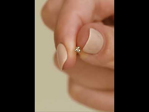 Luna - 14k Gold Three Tiny Beads Flat Back Earring