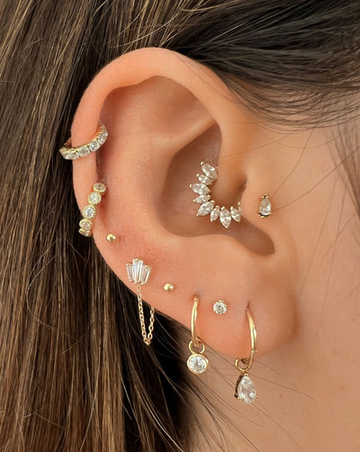 Camilla - 18k Gold Tear Drop Flat Back Earring